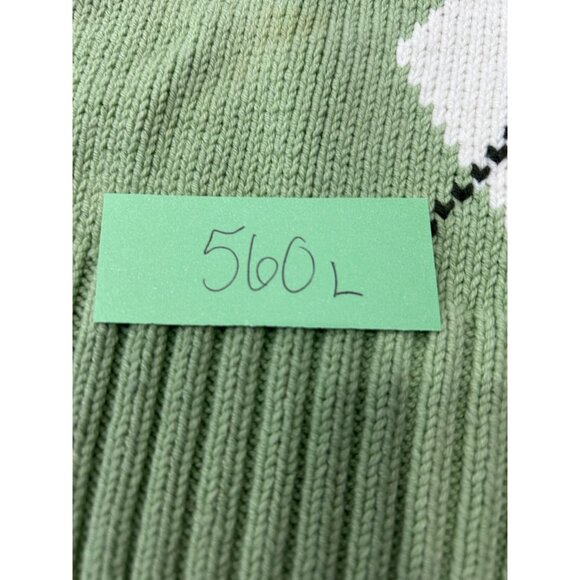 Croft & Barrow Green V Neck Argyle Sweater Cotton Sz Small - Picture 9 of 10